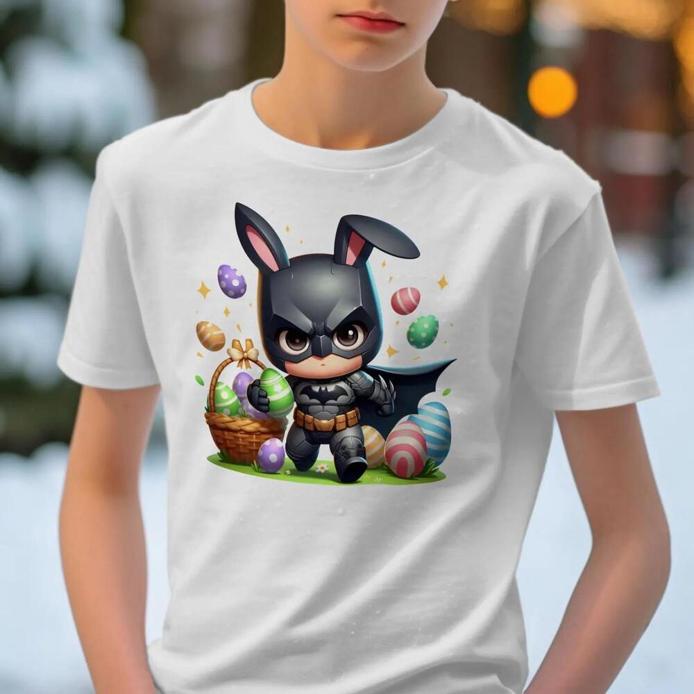 Easter Bunny Batman T-Shirts, Funny Superhero Shirt, Holiday Graphic Tee
